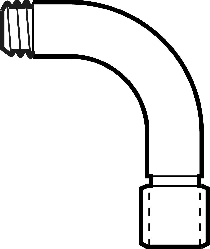 Bogen 90° m. Muffe     DIN EN 10241 verzinkt   2    "
